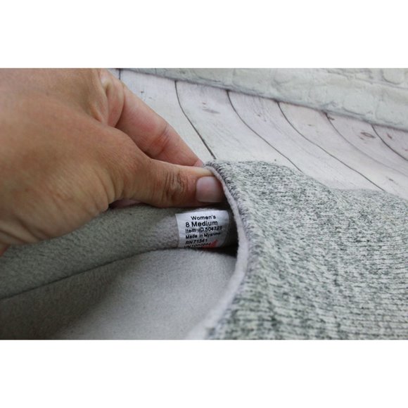 LL Bean Gray Scuff Slip On Sweater Fleece Lined Slippers Size 8 M - Picture 7 of 9